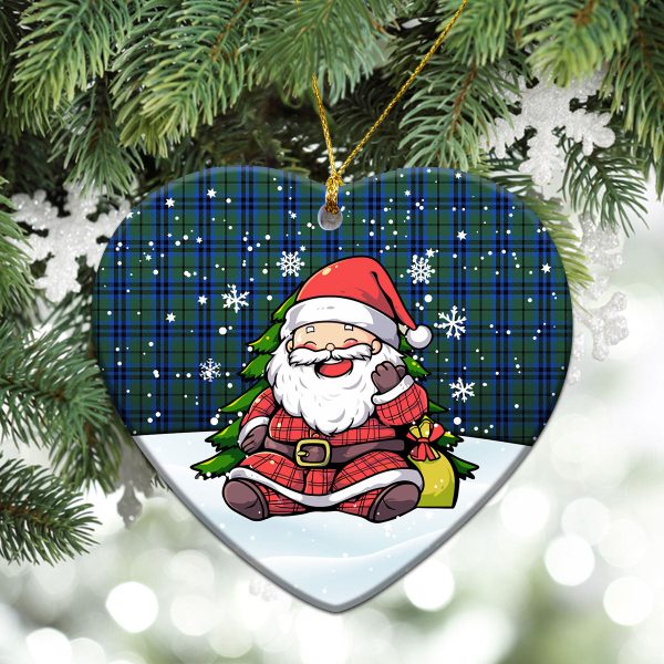 Marshall Tartan Christmas Ceramic Ornament - Scottish Santa Style For Sale - Image 5