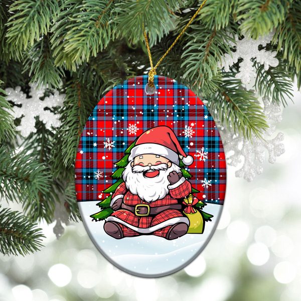MacTavish Modern Tartan Christmas Ceramic Ornament - Scottish Santa Style Online - Image 3