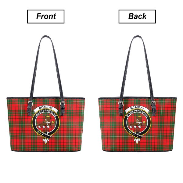 McAulay Modern Tartan Crest Leather Tote Bag Online - Image 3