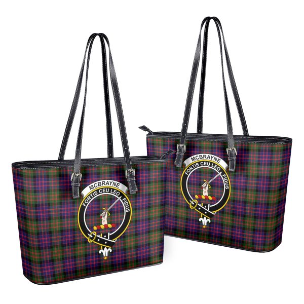 McBrayne Tartan Crest Leather Tote Bag Fashion
