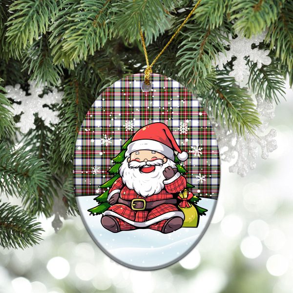 Stewart Dress Modern Tartan Christmas Ceramic Ornament - Scottish Santa Style For Cheap - Image 3