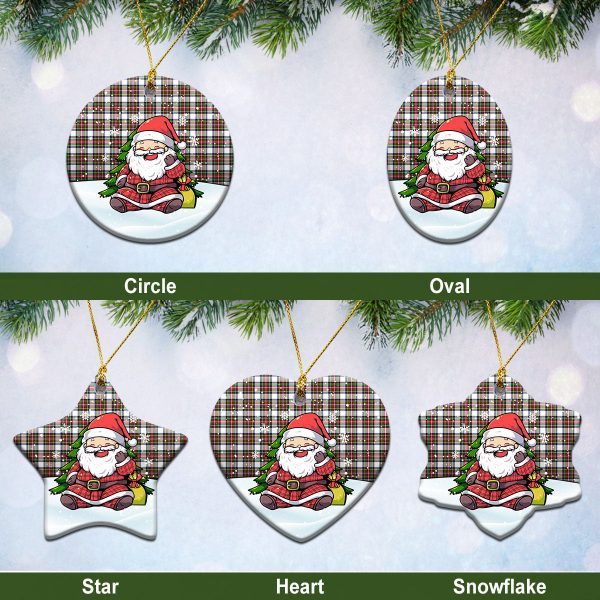Stewart Dress Modern Tartan Christmas Ceramic Ornament - Scottish Santa Style For Cheap