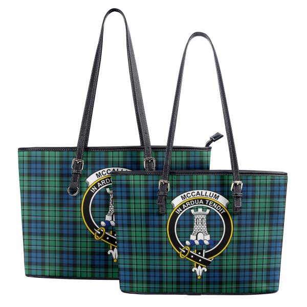 McCallum Ancient Tartan Crest Leather Tote Bag Online - Image 4