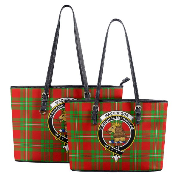 MacGregor Modern Tartan Crest Leather Tote Bag Supply - Image 4