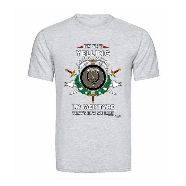 McIntyre Ancient Tartan Crest T-shirt - I m not yelling style Hot on Sale - Image 5