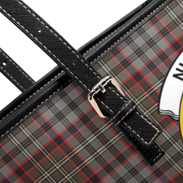 Nicolson Hunting Weathered Tartan Crest Leather Tote Bag For Cheap - Image 5