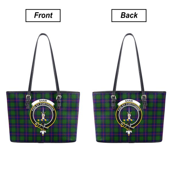 Shaw Modern Tartan Crest Leather Tote Bag on Sale - Image 3