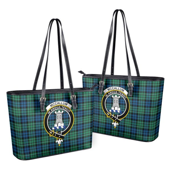 McCallum Ancient Tartan Crest Leather Tote Bag Online