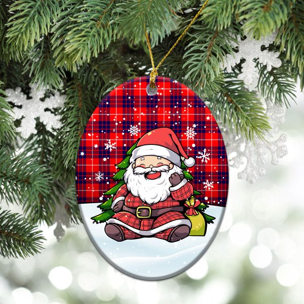 Hamilton Modern Tartan Christmas Ceramic Ornament - Scottish Santa Style For Discount - Image 3