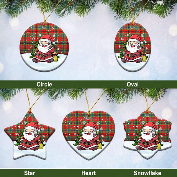 MacLean of Duart Modern Tartan Christmas Ceramic Ornament - Scottish Santa Style For Cheap