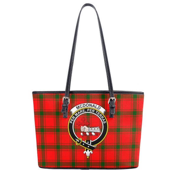 McDonald of Sleat Tartan Crest Leather Tote Bag For Sale - Image 2