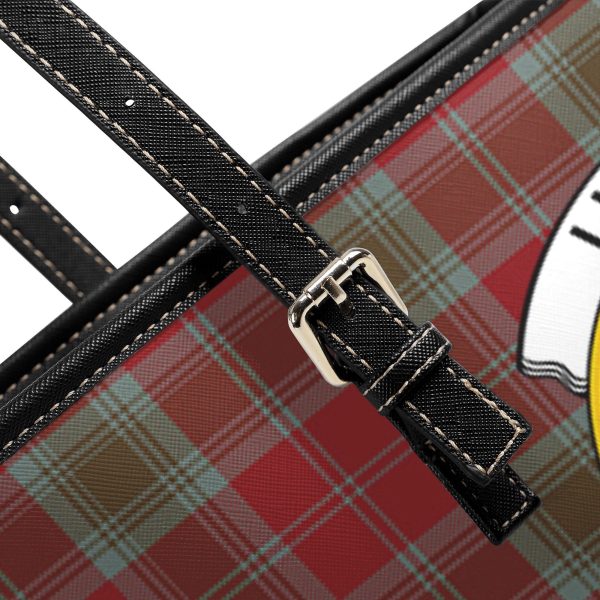 Lindsay Weathered Tartan Crest Leather Tote Bag For Sale - Image 5