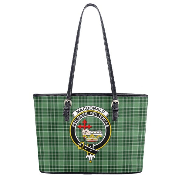 MacDonald Lord of the Isles Hunting Tartan Crest Leather Tote Bag Discount - Image 2