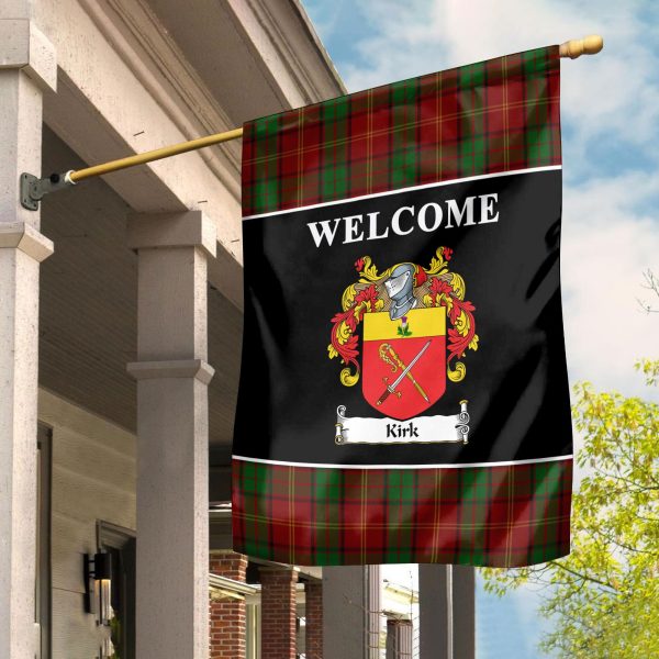 Kirk Tartan Crest Black Garden Flag Online Sale