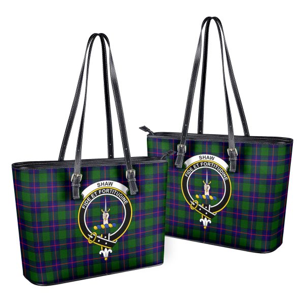 Shaw Modern Tartan Crest Leather Tote Bag on Sale