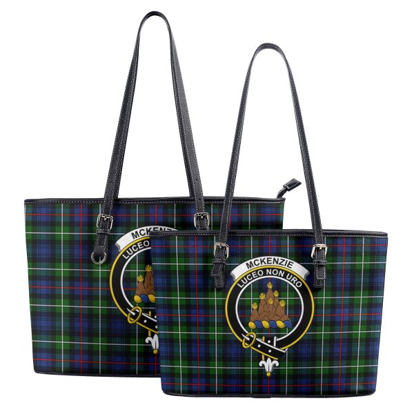 McKenzie Tartan Crest Leather Tote Bag Online - Image 4