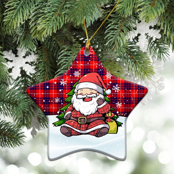 Hamilton Modern Tartan Christmas Ceramic Ornament - Scottish Santa Style For Discount - Image 4