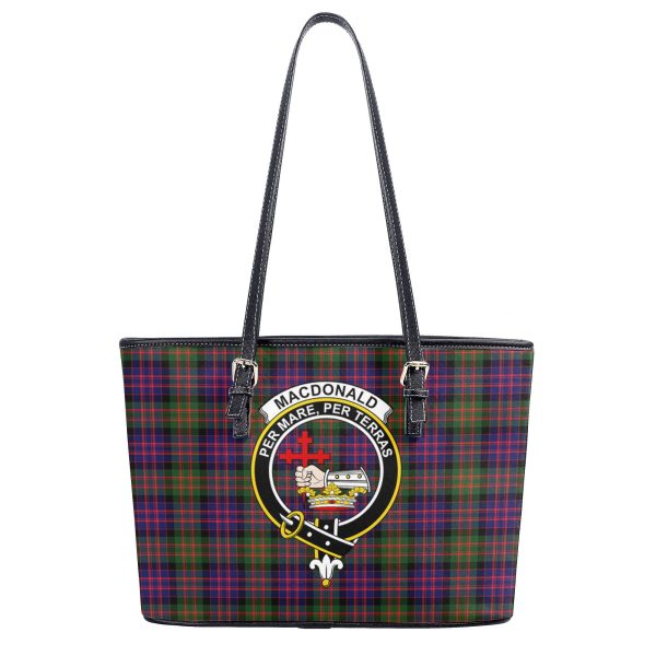 MacDonald Modern Tartan Crest Leather Tote Bag Supply - Image 2