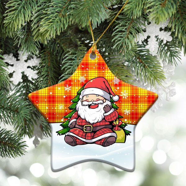 McMillan Clan Tartan Christmas Ceramic Ornament - Scottish Santa Style Hot on Sale - Image 4