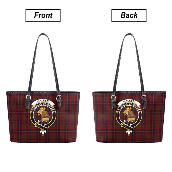 Walker Tartan Crest Leather Tote Bag For Discount - Image 3