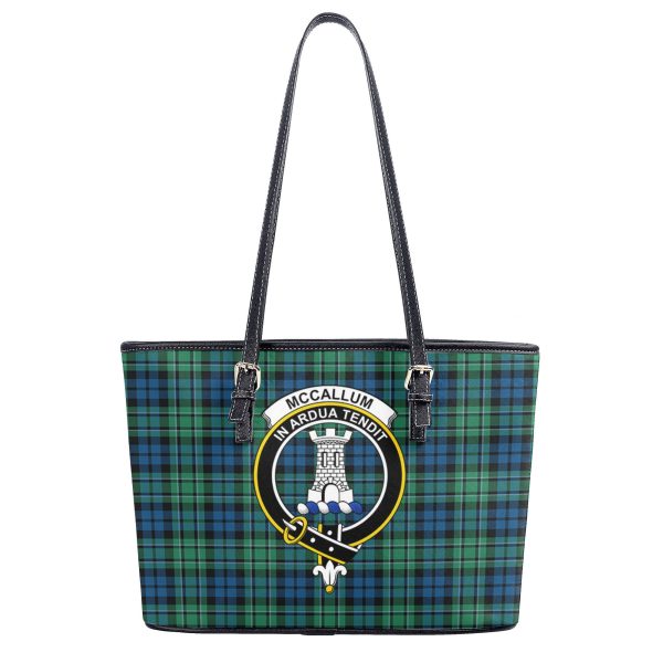 McCallum Ancient Tartan Crest Leather Tote Bag Online - Image 2
