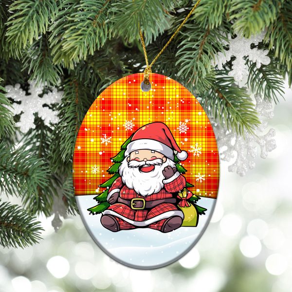 McMillan Clan Tartan Christmas Ceramic Ornament - Scottish Santa Style Hot on Sale - Image 3